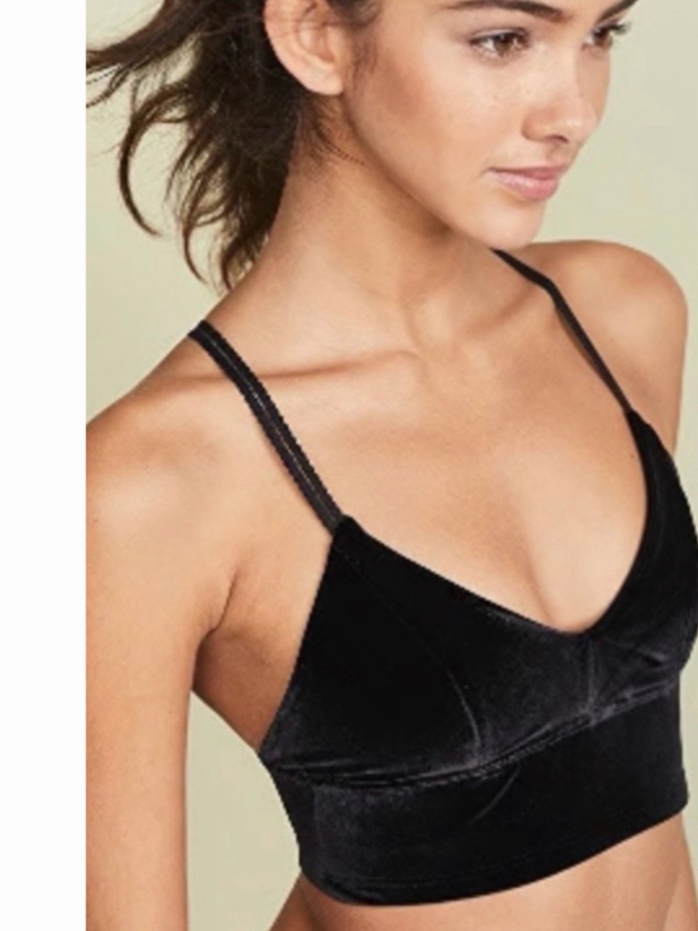 Beyond Yoga Black Velvet Motion Lavish Bra Bralette New